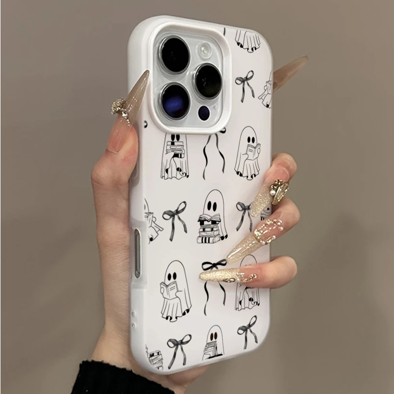 Apple Iphone 16 - 귀여운 할로윈 책 모양 유령 리본