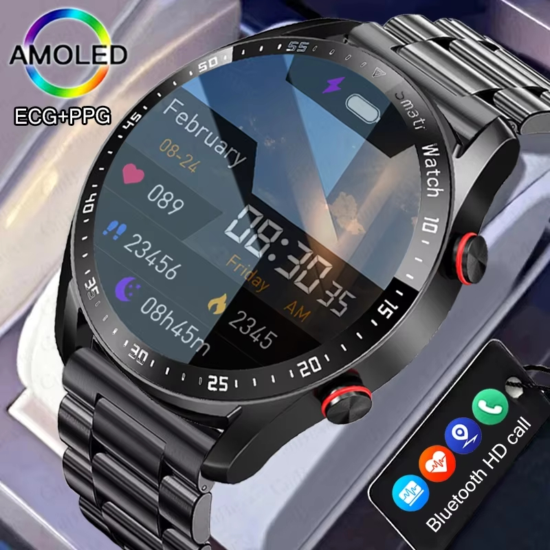 Smartwatch Custom - 스포츠 스마트워치 남녀공용 HD 화면 ECG+PPG