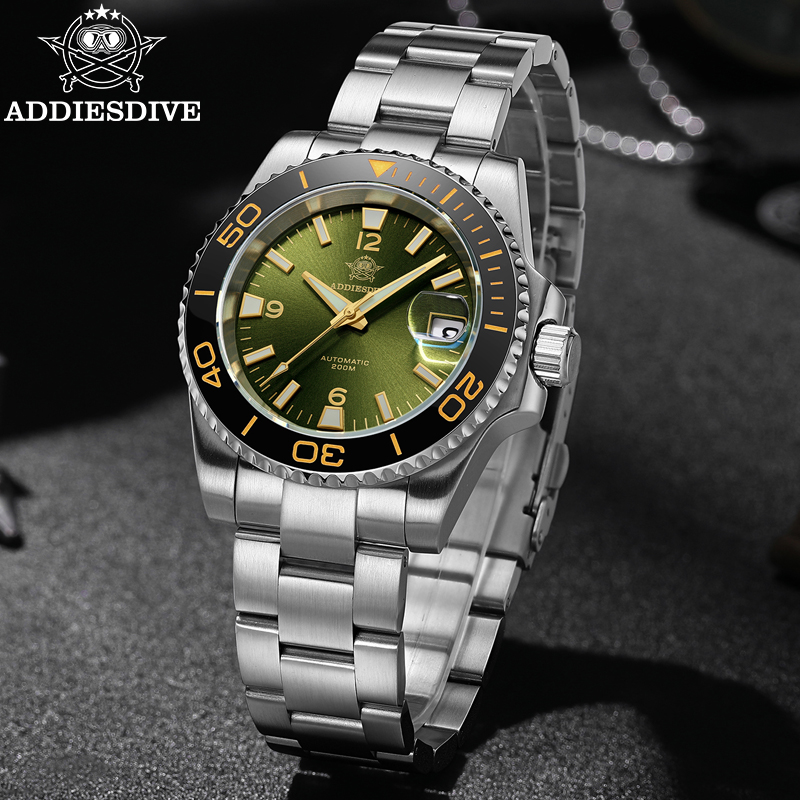 Ceramic Link Bracelet - ADDIESDIVE AD2085 남자 다이빙 시계 일본