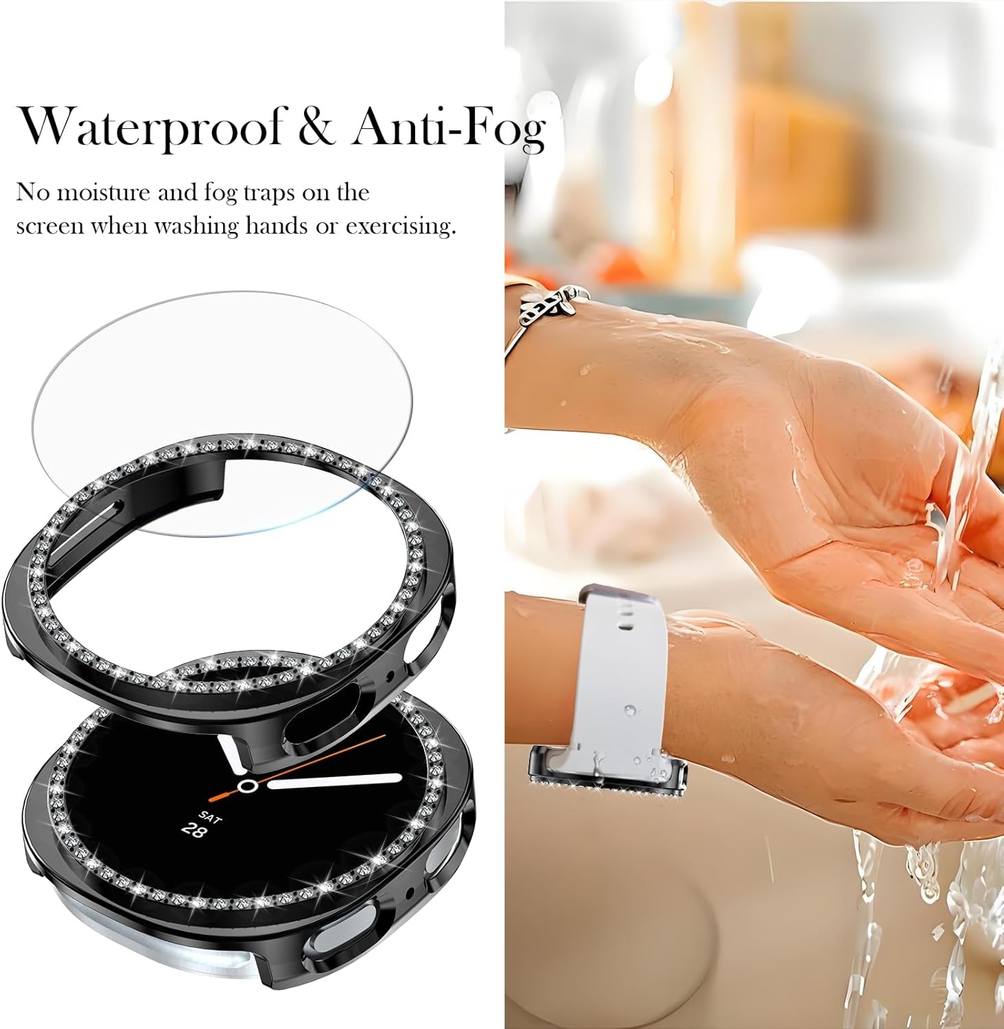 삼성 갤럭시 워치 8 40/44mm용, 고급스럽고 반짝 - Huawei Smartwatch Accessories 리뷰 및 가격
