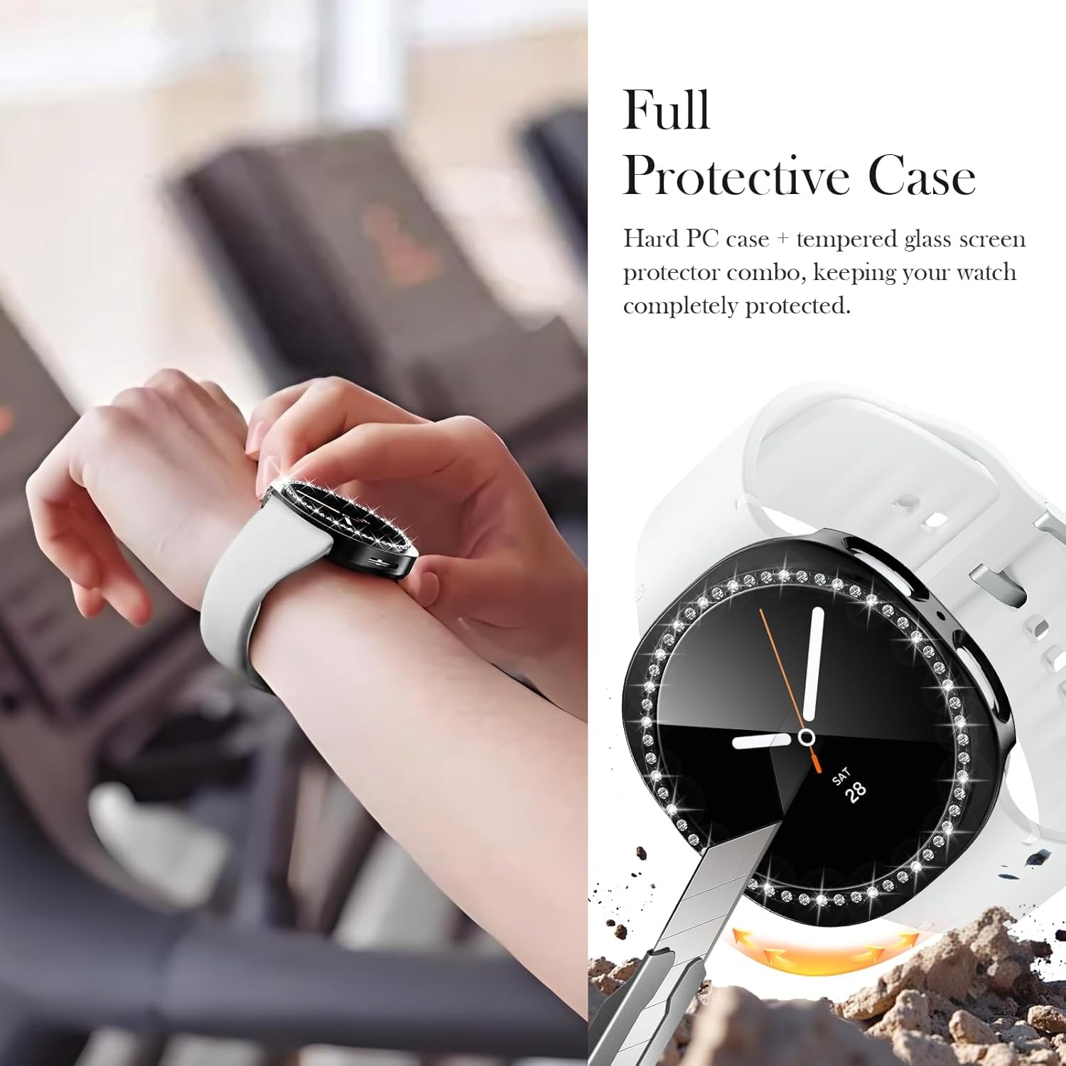 삼성 갤럭시 워치 8 40/44mm용, 고급스럽고 반짝 - Huawei Smartwatch Accessories 리뷰 및 가격